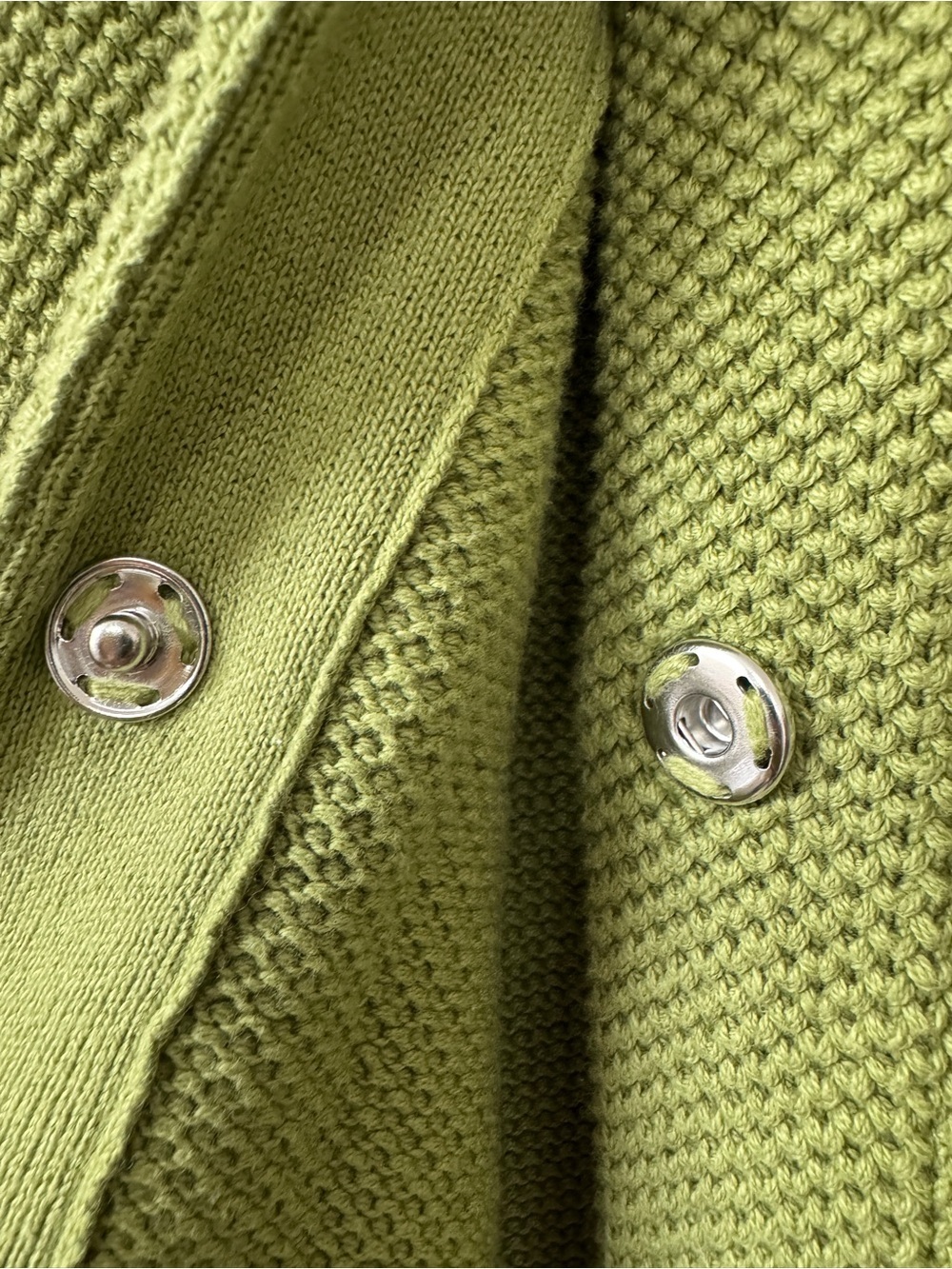Willow Light Olive Green Textured Button Front Cardigan Jacket - Picture 4 of 8